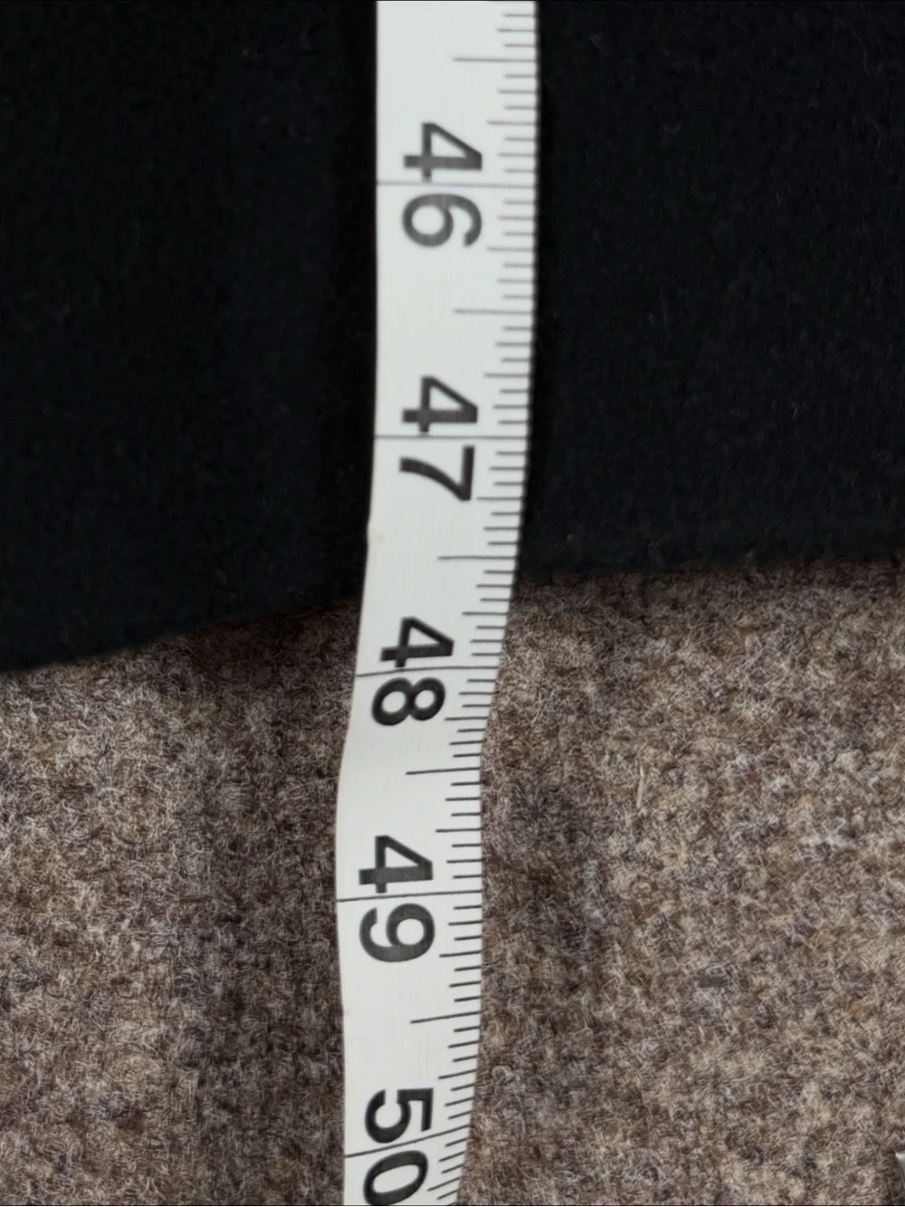 Vintage Black Wool Cashmere Long Overcoat Men’s 42 Large Single Breasted Coat_10
